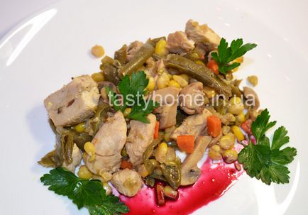 Csirke zöldségekkel és szósszal narsharab - finom házi - lépésről lépésre receptek fotókkal