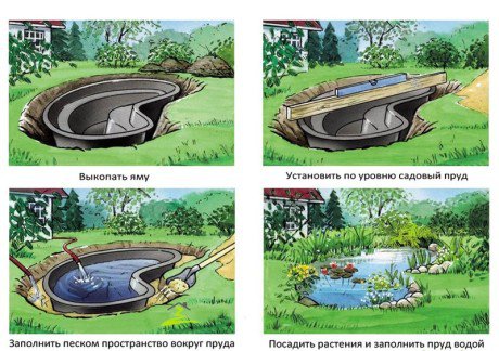 Mini-iaz la tehnologia de construcție dacha și idei de fotografie pentru decorare