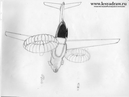 Намалювати ВДВ олівцем поетапно - як намалювати десантників на парашутах олівцем поетапно