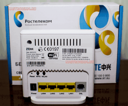 Beállítása a modem ZTE h108n az Rostelecom