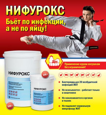 Nifuroks üveg 500 gramm antibiotikum por állatok (háziállatok) Nifuroks üveg 500 gramm antibiotikum por állatok