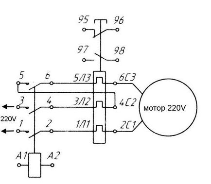 Conectarea unui motor monofazat prin intermediul unui demaror