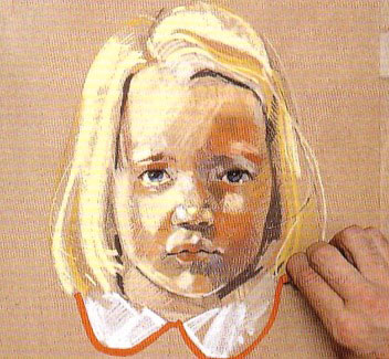 Покроковий урок малюнка пастеллю портрета дитини