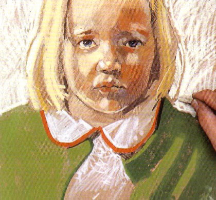 Покроковий урок малюнка пастеллю портрета дитини