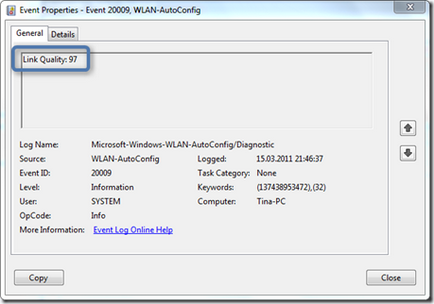 Ние проверяваме качеството на WLAN сигнала в Windows 7 с помощта на дневника събитие - WLAN В Windows 7 -
