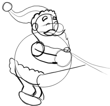 Desenați Santa pe sania