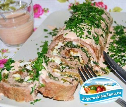 Roll darált hús (göngyölt hús fotó darálják) Roll darált hús