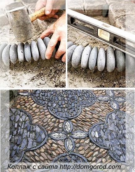 Calea de grădină cu mozaic de pietriș