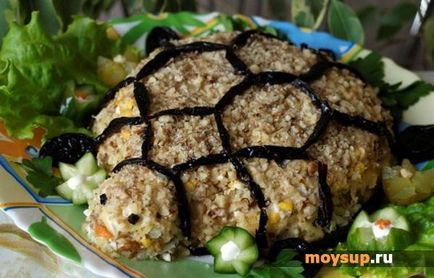 Салат волоськими горіхами «черепашка» - покроковий рецепт з фото