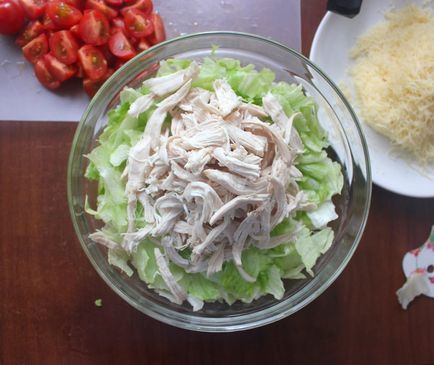 Salată cu rețetă de pui și șuncă cu fotografie • rozmarin