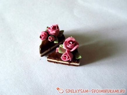 Сережки «тортики з кремовими трояндочками», майстер-клас своїми руками