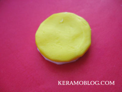 Сережки тортики з лимоном з пластики (полімерної глини)