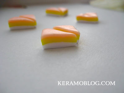 Сережки тортики з лимоном з пластики (полімерної глини)