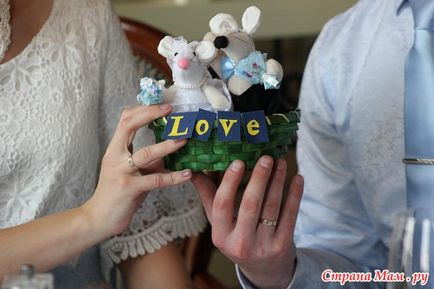 Șoareci nunți - jucării cu mâinile lor - mame de țară