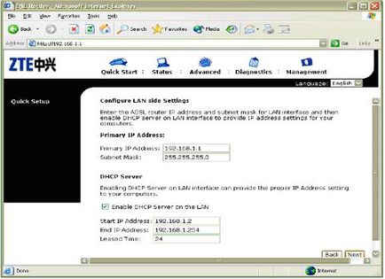 Zte zxdsl831 (Ethernet) în modul bridge