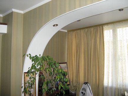 Arch készült gipszkarton a belső a lakás (fotó) a termelés és a clearance