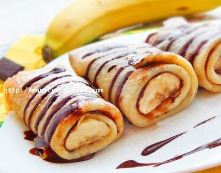 Palacsinta banán és csokoládé recept fotó, egyszerű receptek