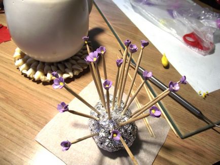 Cercei de flori - bile din argila polimerica copt - targ de maestri - manual, manual