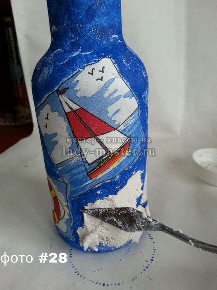 Decoupage palack egy tengeri stílusban, lépésről lépésre varázsló - class fotó