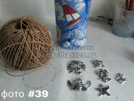 Decoupage palack egy tengeri stílusban, lépésről lépésre varázsló - class fotó