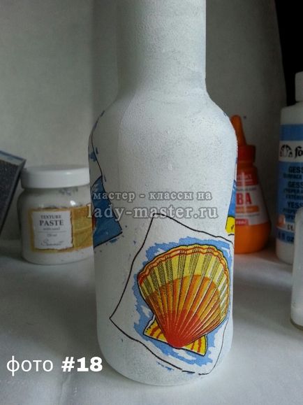 Decoupage palack egy tengeri stílusban, lépésről lépésre varázsló - class fotó