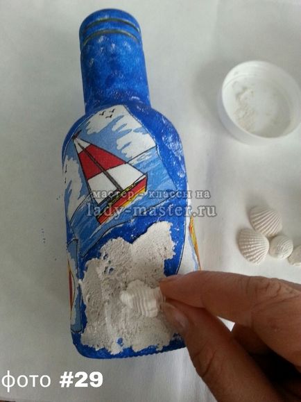 Decoupage palack egy tengeri stílusban, lépésről lépésre varázsló - class fotó