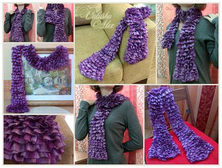 Újdonság fonal - hírek, kötés egy sálat fonalból Bolero (Bolero) Újdonság fonal - hírek, kötés egy sálat bolero menet