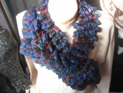 Újdonság fonal - hírek, kötés egy sálat fonalból Bolero (Bolero) Újdonság fonal - hírek, kötés egy sálat bolero menet