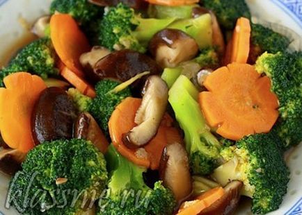 Broccoli garnitură cu ciuperci, rețete vegetariene mari
