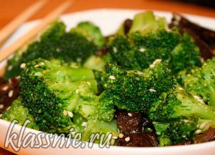 Broccoli garnitură cu ciuperci, rețete vegetariene mari