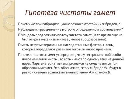 Гіпотеза чистоти гамет - презентація 13878-19