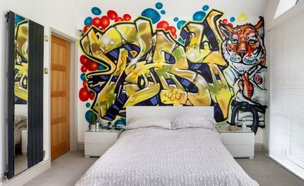 Graffiti în apartament cu propriile dvs. idei de fotografie de interior