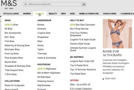Shop Online védjegyek Spenser, marksandspencer com, hogyan kell vásárolni, ruhák méretben