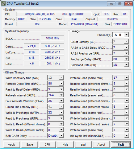 Studiind influența temporizării frecvenței și a memoriei pe exemplul platformei lga1156