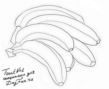 Як намалювати банан олівцем поетапно