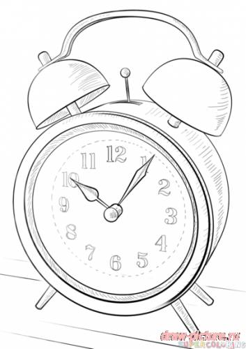Cum de a desena un ceas cu alarmă în creion pas cu pas