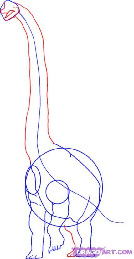 Cum de a desena un dinozaur brachiosaur în etape 2