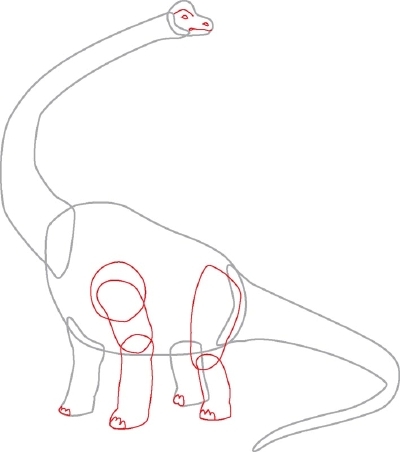 Як намалювати динозавра брахиозавра поетапно 2