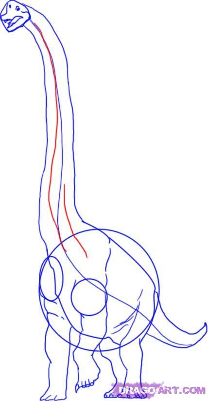 Cum de a desena un dinozaur brachiosaur în etape 2