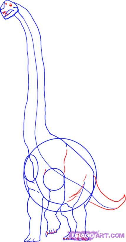 Cum de a desena un dinozaur brachiosaur în etape 2