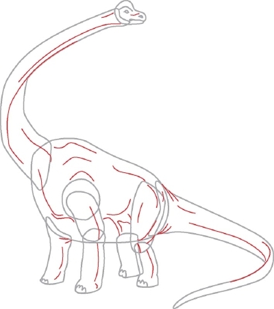 Як намалювати динозавра брахиозавра поетапно 2