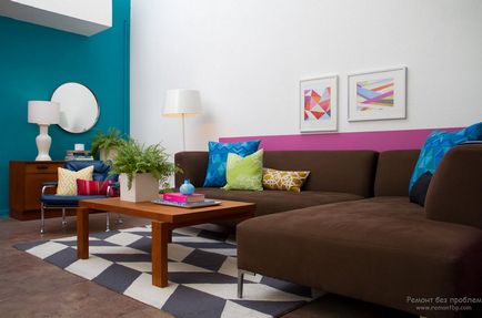 Barna színű a belső a konyha, hálószoba és nappali tervezési ötletek