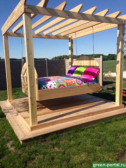 Bed-swing pentru a oferi odihnă între cer și pământ - design peisaj cu mâinile lor