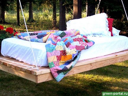 Bed-swing pentru a oferi odihnă între cer și pământ - design peisaj cu mâinile lor