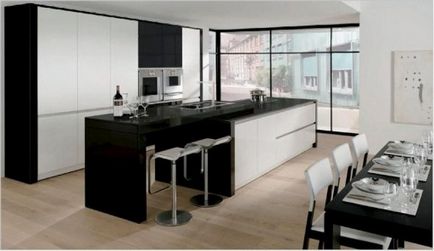 Кухня в чорно білих тонах фото приклади дизайну