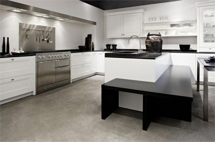 Bucătărie în exemple de design de fotografie alb-negru