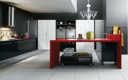 Кухня в чорно білих тонах фото приклади дизайну