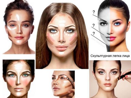 Smink szobrászati ​​modellezés arcok - make-up, szobrászat, konturing