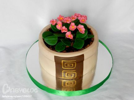 Майстер-клас торт горщик з квітами