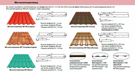 Profil metalic pentru acoperiș